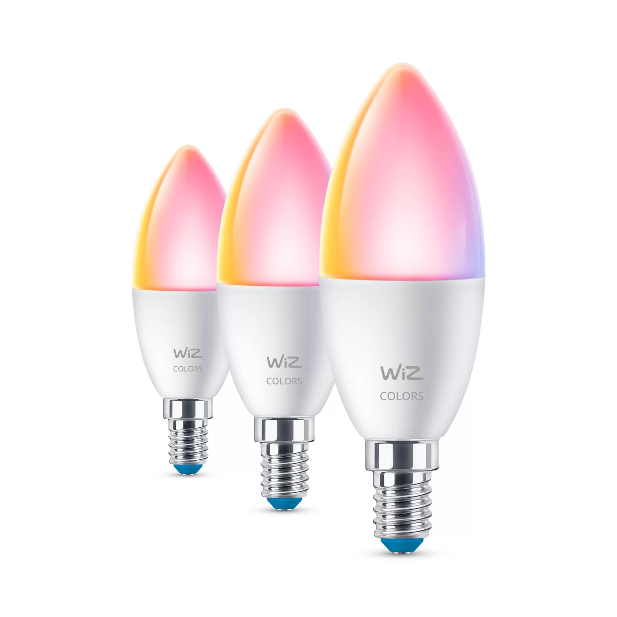 WiZ Smart LED Candle Bulb - E14 - 40W Equivalent - 3-Pack