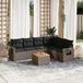 Maison Exclusive - Ensemble de meubles de jardin 7 pièces avec canapé et coussins, gris, en polyrotin