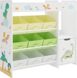 en.casa Kinderkast Søndreland open kast 80x90x29,5 cm dinosaurusmotief