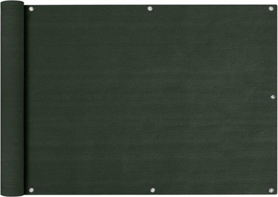 vidaXL Balkonscherm 75x600 cm HDPE Donkergroen