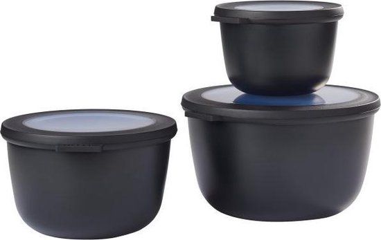 Mepal Cirqula Vershouddoos Set - 3-Delig - Rond - Nordic Black