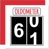 Leuke Oldometer Leuke 61e verjaardagskaarten voor mannen vrouw - Happy Birthday Card voor papa mama opa oppas oma oom tante neef, 145 mm x 145 mm wenskaarten, 61e verjaardagskaart