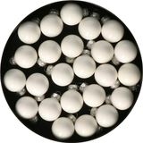 Othmar Decorations mini kerstballen - 24x st - wit - glas - 2,5 cm