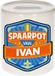 Bellatio Decorations Kinder spaarpot met naam - Ivan - keramiek - met dop - wit