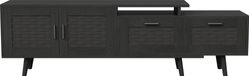 Meuble TV - Extensible, 146–180 cm - 2 tiroirs - Convient aux téléviseurs jusqu'à 190 cm - Cadre en bois - Style moderne - Noir