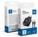 BLUE STAR Adaptateur secteur 3A 25W Type C + Câble Type C vers Type C, PD QC4.0, TFB-TC-25WPD, noir