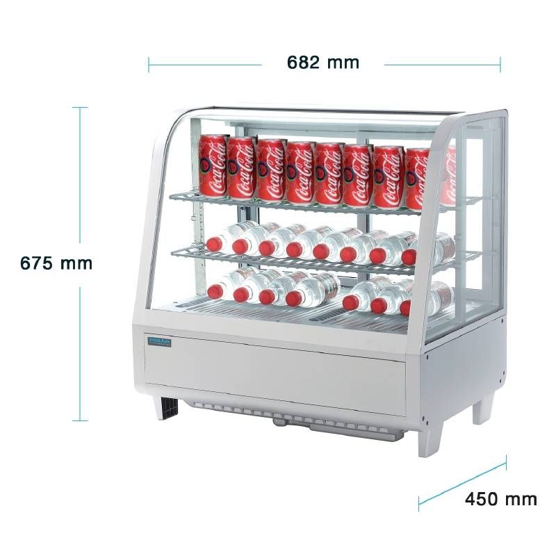 Polar Gekoelde witte tafelvitrine 102 Liter TOPPER - 5050984190568