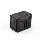 Philips CHP9000BK 65W GaN internationale reisoplader, 3 USB-C- en 1 USB-A-poorten, PD/QC-snellaadproces, universele stekkeradapter (VS/UK/EU/AUS), zwart