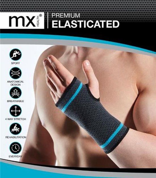 MX Health Medinox UK MX Premium elastische hand/palmbrace XL Blauw