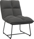 vidaXL Loungestoel met metalen frame fluweel donkergrijs