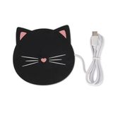 Legami - USB-kopjeswarmer, warm it up, kitty-motief, ideaal voor kopjes en glazen met platte bodem, USB-C-ingang