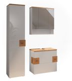 Vicco Badkamermeubelset Eden, Wit Hoogglans, 3-delig