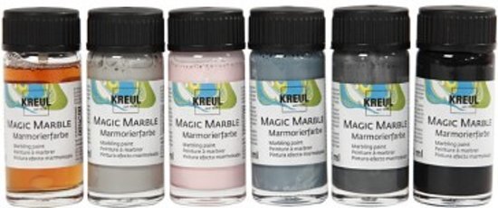 Kreul Magic Marble, 6x20 ml, pastelkleuren