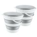 Hobby Life Emmer opvouwbaar - 2x - 12L - grijs/wit - kunststof en rubber - camping emmer