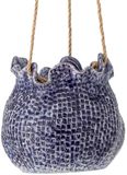 Bloomingville Lottie pot suspendu en grès bleu 17cm