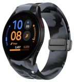 Wigento Samsung Galaxy Watch FE / 6 / 5 / 4 40mm: siliconen horlogeband met magnetische sluiting, vervanging, zwart / grijs