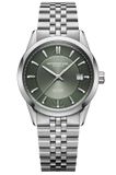 Raymond Weil Freelancer 2771-ST-52051 Horloge - Staal - Zilverkleurig - Groene Wijzerplaat - Ø 38 mm