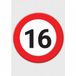 Bellatio Decorations Verjaardag deurposter - 16 jaar - stopbord - 59 x 84 cm