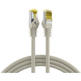 Patchkabel RJ45 Patchkabel Cat.6A S/FTP LSZH, Cat.7 Rohkabel grau 0,15m - 1 VPE = 10 Stück