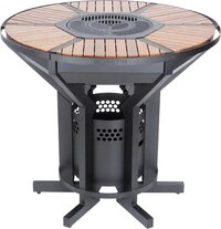Boretti Focolare Houtskoolbarbecue - Zwart/Houtlook - 45 cm grilloppervlak