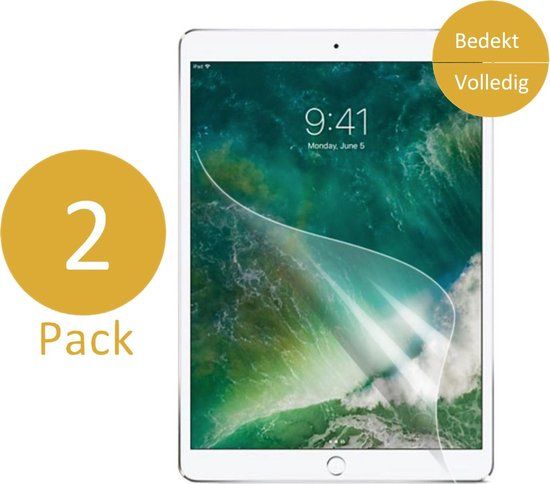iCall 2x Apple iPad 9.7 inch 2017 / 2018 - Glas PET Folie Screenprotector Transparant 0.2mm 9H Full Screen Protector - iPad Air 1 & iPad Air 2 & iPad Pro 9.7