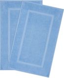 Hammetex badmattenset (2 stuks), 100% katoenen douchemat voor de badkamer, absorberende wasbare badmatten 51x86 cm, grote badmatten, lichtblauw