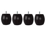 MARGOT Douceur Ball bedpoten, 4 stuks, hoogte 9,5 cm, wengé hout