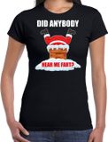 Bellatio Decorations Shoppartners Bv Fun Kerstshirt / Kerst t-shirt Did anybody hear my fart zwart voor dames - Kerstkleding / Christmas outfit S