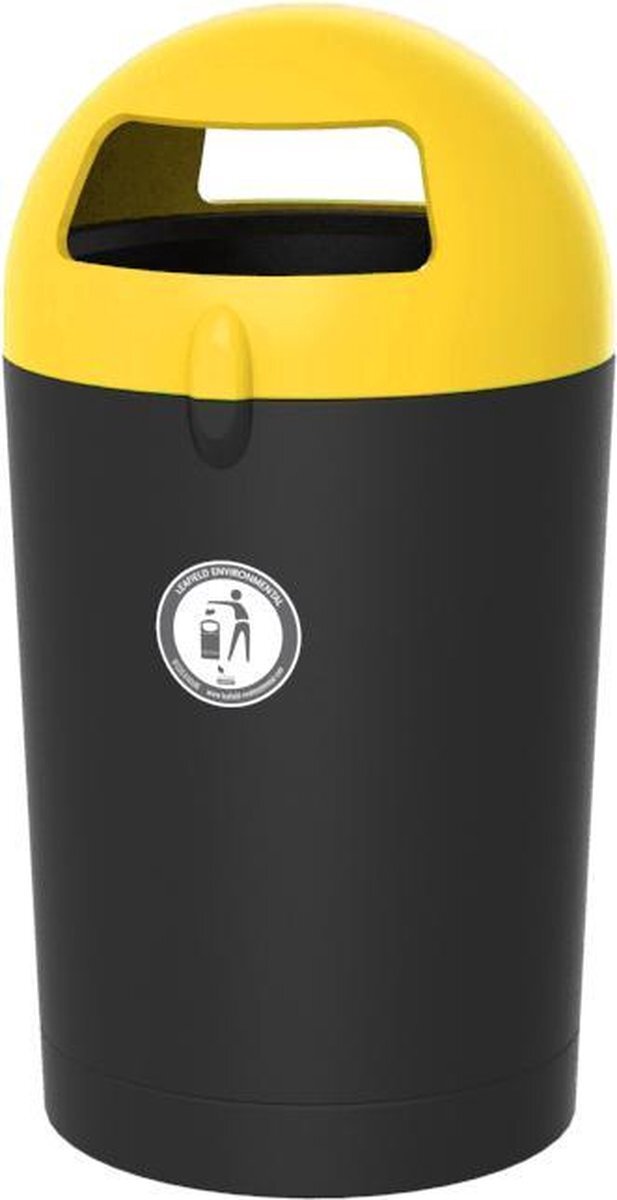Vepa Bins Metro Dome, buitenafvalbak, 100 liter, geel/zwart, VB 719211