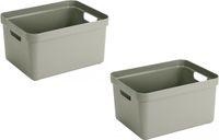 Sunware opbergbox Sigma - 3x stuks - kunststof - 32 liter - lichtgroen - 45 x 35 x 24 cm
