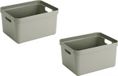 Sunware opbergbox Sigma - 3x stuks - kunststof - 32 liter - lichtgroen - 45 x 35 x 24 cm