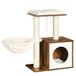 FEANDREA WoodyWonders Kleine kattenboom voor kittens, moderne kattentoren | Moderne kattentoren voor binnenkatten, verwijderbare wasbare kussens, rustiek bruin, CAEN Collection UPCT122X01