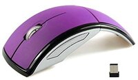 ESupFly 2,4 GHz opvouwbare opvouwbare draadloze boog optische muis muis met Mini USB-ontvanger voor Pad PC Laptop Computer (paars)