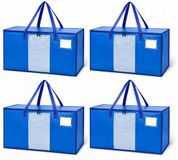 Relaxdays Verhuiszak - 4 stuks - 100 l - blauw