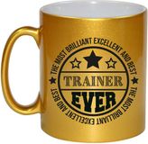 Bellatio Decorations Koffie/Thee Mok voor Trainer/Coach - Beste Trainer - Goud - 300 ml