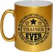 Bellatio Decorations Koffie/Thee Mok voor Trainer/Coach - Beste Trainer - Goud - 300 ml