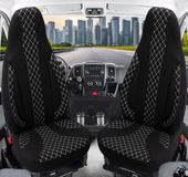 Bremer Sitzbezüge Autostoelhoezen voor Mercedes CLA BJ 2013-18 – Stoelhoezen voor bestuurder en passagier in Zwart/Wit