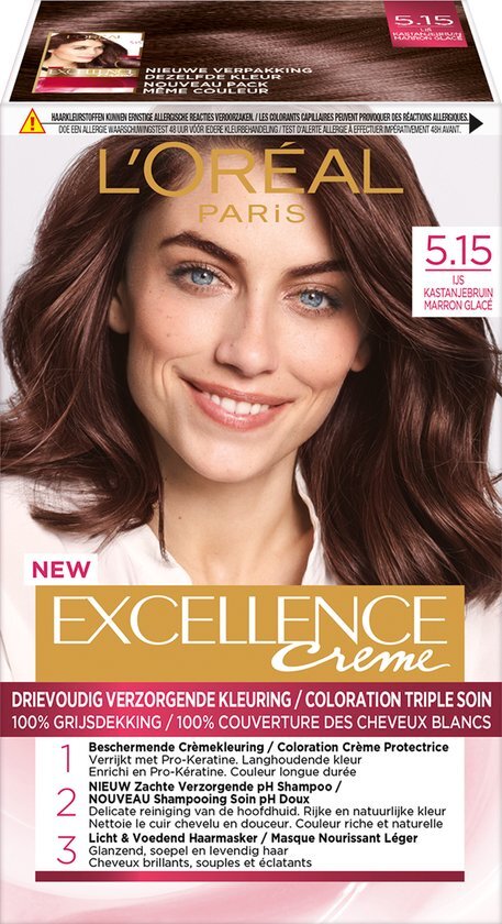 L'Oréal Excellence Crème 5.15 - licht Kastanjebruin - Haarverf bruin