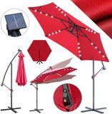 Merkloos Tuinparasol Ø 3 m met solar LED – Perfect voor buiten eten ’s avonds