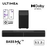 ULTIMEA Poseidon M70 - Soundbar für TV, 3.1.2 Dolby Atmos, kabelloser 5,25" Subwoofer, HDMI eARC, Bluetooth® 6.0, 312W Spitzenleistung