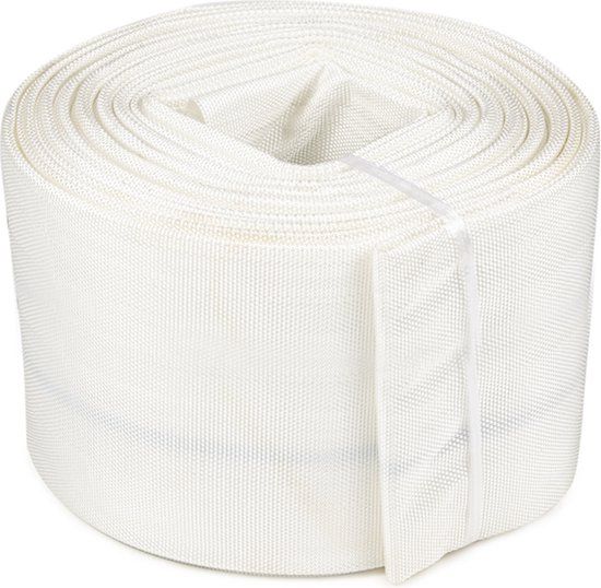 Platte waterslang - Wit - Rol 20 meter - Ø 100mm - Afvoerslang