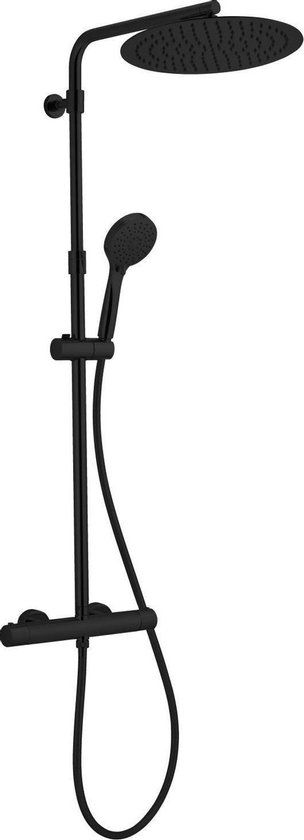 Boss & Wessing Regendouche Deluxe Round 30 cm Stortdouche met Handdouche Mat Zwart