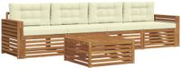 vidaXL - Acacia Hout Loungeset - Natuurlijk en Crème - 4 Zitplaatsen
