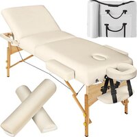 tectake® 3 zones massagetafel Somwang - 7,5cm matras - beige