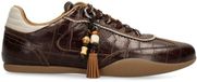 Sacha - Dames - Bruine leren croco sneakers - Maat 42