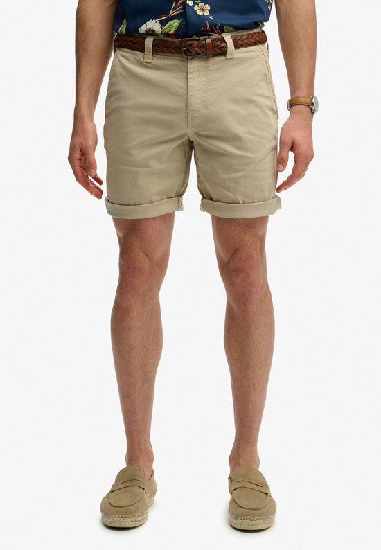 Superdry Utility Chino Shorts Heren Korte Broeken Overcast Beige