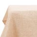 Deconovo Tafelkleed Linnenlook Waterproof Rechthoekige Afwasbaar Tafeldoek Lotuseffect voor Feestdag Eettafel Vanille 150x300cm