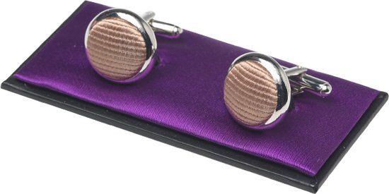 Beige Ronde Stalen Manchetknopen voor Heren