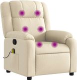 vidaXL Massagestoel crèmekleurige stof