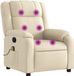 vidaXL Massagestoel crèmekleurige stof